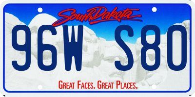 SD license plate 96WS80