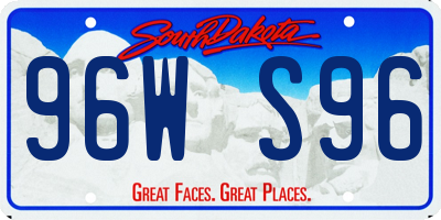 SD license plate 96WS96