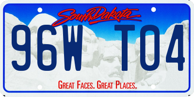 SD license plate 96WT04