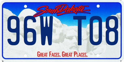 SD license plate 96WT08