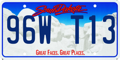 SD license plate 96WT13