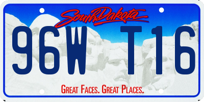 SD license plate 96WT16