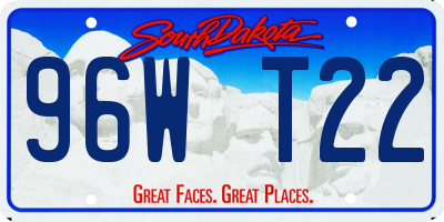 SD license plate 96WT22
