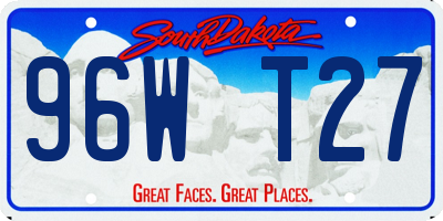 SD license plate 96WT27