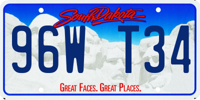 SD license plate 96WT34