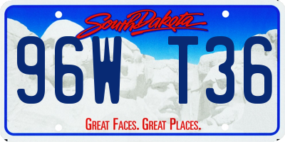 SD license plate 96WT36