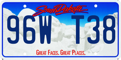 SD license plate 96WT38