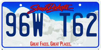 SD license plate 96WT62