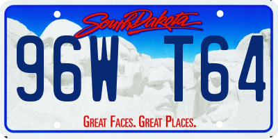 SD license plate 96WT64