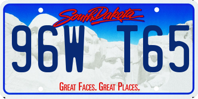 SD license plate 96WT65