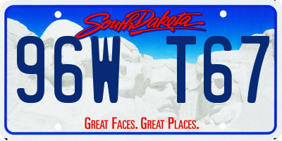 SD license plate 96WT67
