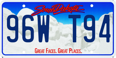 SD license plate 96WT94