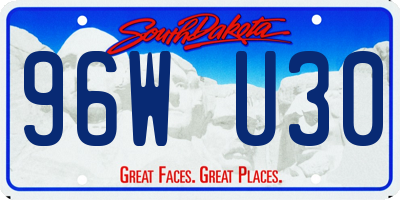 SD license plate 96WU30