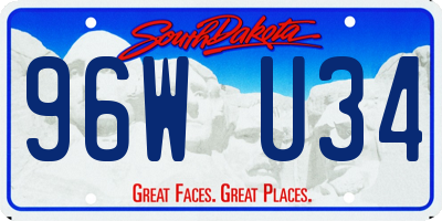 SD license plate 96WU34