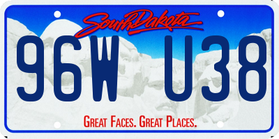 SD license plate 96WU38