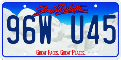 SD license plate 96WU45