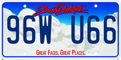 SD license plate 96WU66