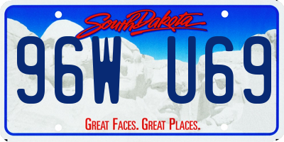 SD license plate 96WU69