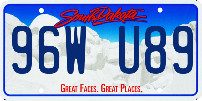 SD license plate 96WU89