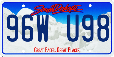 SD license plate 96WU98