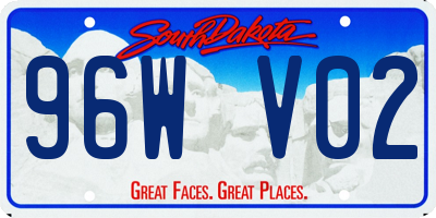 SD license plate 96WV02