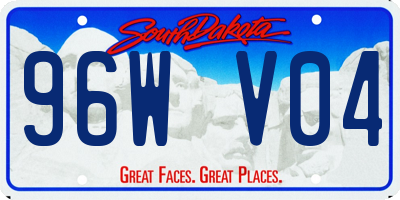 SD license plate 96WV04