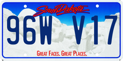 SD license plate 96WV17