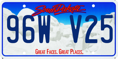 SD license plate 96WV25