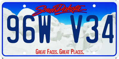 SD license plate 96WV34