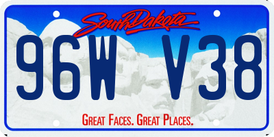 SD license plate 96WV38