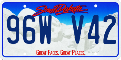 SD license plate 96WV42