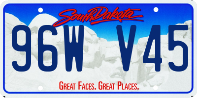 SD license plate 96WV45