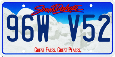 SD license plate 96WV52