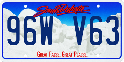 SD license plate 96WV63