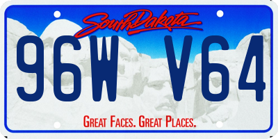 SD license plate 96WV64