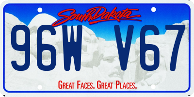 SD license plate 96WV67