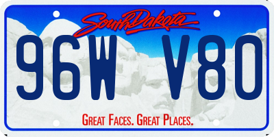 SD license plate 96WV80