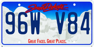 SD license plate 96WV84