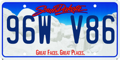 SD license plate 96WV86