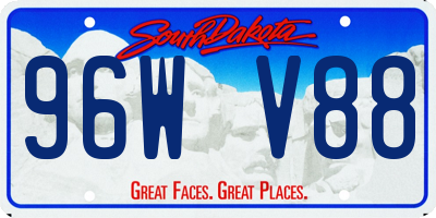 SD license plate 96WV88