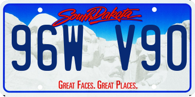 SD license plate 96WV90