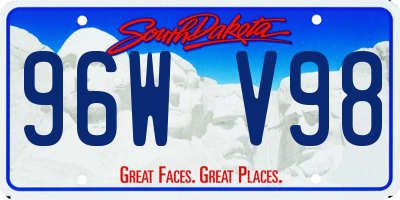 SD license plate 96WV98