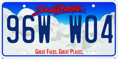 SD license plate 96WW04