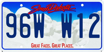 SD license plate 96WW12