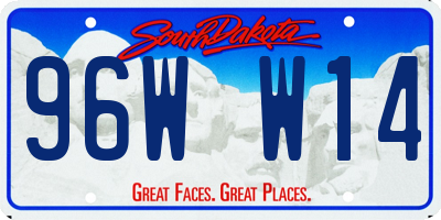 SD license plate 96WW14