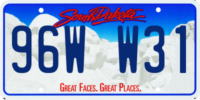 SD license plate 96WW31