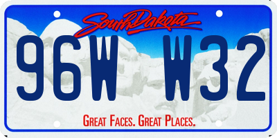 SD license plate 96WW32