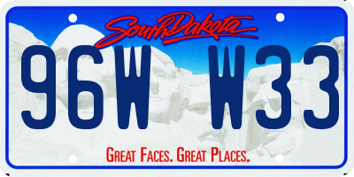 SD license plate 96WW33