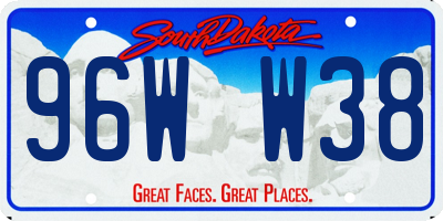SD license plate 96WW38