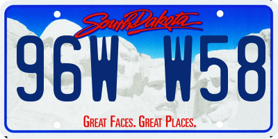 SD license plate 96WW58
